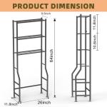 Livilord 3-Tier Over The Toilet Storage Rack, Space Saver Metal Bathroom Shelves, Freestanding Over Toilet Bathroom Organizer for Bathroom/Living Room, Black