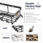 NESOMI Shower Caddy Adhesive Shower Organizer 7-Pack, Rustproof Stainless Steel Bathroom Shelves, Large Capacity No-Drill Rack Storage Accessories with Soap Dish Toothbrush Holder &24 Hooks Home Decor