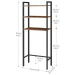 HOOBRO Over The Toilet Storage, 3-Tier Bathroom Organizer Shelf Over Toilet, Freestanding Bathroom Storage Shelves, Space Saver, Easy to Assemble for Room, Rustic Brown and Black BF41TS01