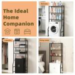 Livilord 3-Tier Over The Toilet Storage Rack, Space Saver Metal Bathroom Shelves, Freestanding Over Toilet Bathroom Organizer for Bathroom/Living Room, Black