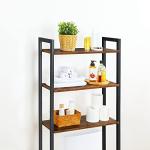 HOOBRO Over The Toilet Storage, 3-Tier Bathroom Organizer Shelf Over Toilet, Freestanding Bathroom Storage Shelves, Space Saver, Easy to Assemble for Room, Rustic Brown and Black BF41TS01