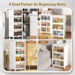 CTSNSLH 4 Tier Plastic Storage Bins and Boxes Organizer - Stackable with Lids for Bedroom, Living Room, Office - Foldable Containers