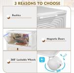 CTSNSLH 4 Tier Plastic Storage Bins and Boxes Organizer - Stackable with Lids for Bedroom, Living Room, Office - Foldable Containers