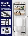 Kitsure Over Toilet Storage Rack - Metal Over Toilet Bathroom Organizer Shelf, Over The Toilet Storage Cabinet with Paper Holder and Hooks, Bathroom Cabinet for Laundry, Black, 3 Tiers (63.2" H)