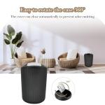 Black Bathroom Accessories Set, 9-Piece Bathroom Accessory Sets Complete with Trash Can, Shower Curtain, Vanity Tray, Soap Dispenser, Soap Dish, Toothbrush Holder, Toothbrush Cup and Toilet Brush