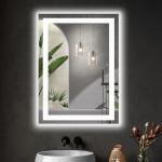 Sweetcrispy 24.1"x32.1" Smart Anti-Fog LED Bathroom Mirror with Front Light & Backlit, 3 Color Temperatures, Dimmable, Memory Function, Rectangle Modern Vanity Mirror