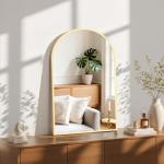 Sweetcrispy 20"x30" Arched Gold Bathroom Mirrors for Wall, Bathroom Mirrors for Over Sink, Metal Framed with HD Shatter-Proof Glass for Entryway, Living Room, Bedroom