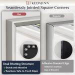 Keonjinn 22 x 30 Inch Brushed Nickel Bathroom Mirrors for Over Sink, Beveled Rectangle Framed Mirrors for Wall, Farmhouse Bathroom Vanity Mirror, Tempered Glass, Square Corner