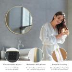 NEWBULIG Gold Round Wall Mirror 24 Inch, Bathroom Mirrors for Over Sink, Wall Decor for Bathroom, Entryway, Bedroom, Vanity