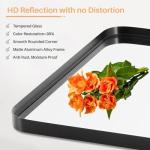 Atilioo Bathroom Mirror for Wall, 30x22 Inch Rectangle Mirror, Matte Black Metal Framed Bathroom Vanity Mirror for Restroom Farmhouse, Anti-Rust, Tempered Glass, Horizontally or Vertically Hanging