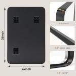 DUMOS Black Metal Framed Vanity Rounded Rectangle Bathroom Mirrors for Over Sink Wall, 36x24 Inch Large Matte Mirror, Modern Decorative for Restroom, Farmhouse, Horizontally or Vertically Hanging