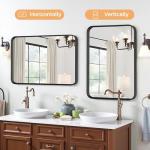 Atilioo Bathroom Mirror for Wall, 30x22 Inch Rectangle Mirror, Matte Black Metal Framed Bathroom Vanity Mirror for Restroom Farmhouse, Anti-Rust, Tempered Glass, Horizontally or Vertically Hanging