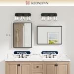 Keonjinn 22 x 30 Inch Brushed Nickel Bathroom Mirrors for Over Sink, Beveled Rectangle Framed Mirrors for Wall, Farmhouse Bathroom Vanity Mirror, Tempered Glass, Square Corner