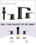 Homevacious Matte Black Waterfall Bathroom Faucet for Sink 3 Hole 8 Inch Widespread Bathroom Sink Faucets with Pop-up Drain Supply Lines Stainless Steel 2-Handle Bathroom Sink Faucet for Bath Vanity