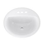 PROFLO PF194R Rockaway 19" Circular Vitreous China Drop In Bathroom Sink with Overflow and 3 Faucet Holes at 4" Centers - White