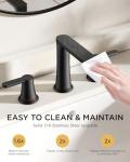 FORIOUS Black Bathroom Faucet 3 Hole, Two Handle 8 Inch Widespread Bathroom Sink Faucet Matte Black with Metal Pop-up Drain, cUPC Supply Lines and Water Saving Aerator for Basin, Vanity, or Commercial