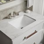 KOHLER 20000-0 Caxton Rectangle Undermount Bathroom Sink, Bathroom Vanity Sink with Overflow Drain, 20-1/4 L x 15-11/16 W, White