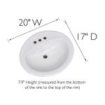 Design House 573428 Oval Drop-In Sink 20x17 Single Basin in White