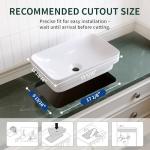 DeerValley Bathroom Vessel Sink, 19.29'' x 11.81'' x 4.72'' Semi Recessed Bathroom Sink Rectangular White Ceramic Sinks for Bathroom Modern Bath Sink Bowl Vanity Sinks Above Counter Basin DV-1V0047