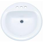 PROFLO PF194R Rockaway 19" Circular Vitreous China Drop In Bathroom Sink with Overflow and 3 Faucet Holes at 4" Centers - White