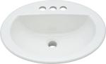 PROFLO PF19164 Rockaway 19" Oval Vitreous China Drop In Bathroom Sink with Overflow and 3 Faucet Holes at 4" Centers - White