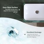 DeerValley Bathroom Vessel Sink, 19.29'' x 11.81'' x 4.72'' Semi Recessed Bathroom Sink Rectangular White Ceramic Sinks for Bathroom Modern Bath Sink Bowl Vanity Sinks Above Counter Basin DV-1V0047