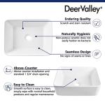 Rectangle Vessel Sink, Deervalley DV-1V0048 Liberty 16" x 12'' White Bathroom Sinks Ceramic Above Counter Sink Bowl