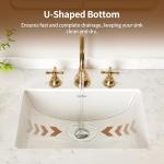 DeerValley DV-1U101 Ally Undermount Bathroom Sink Rectangular, 21'' x 14.72'' Vessel Sink Undermount Bathroom Sink White Ceramic Lavatory Vanity Vessel Sink with Overflow