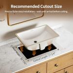 DeerValley DV-1U101 Ally Undermount Bathroom Sink Rectangular, 21'' x 14.72'' Vessel Sink Undermount Bathroom Sink White Ceramic Lavatory Vanity Vessel Sink with Overflow