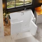 Empava Walk-In Tub, Japanese Soaking Bath, Right Outward Door, Low Threshold, Slip-Resistant, Built-in Seat, Fast Drain, Handrails, Easy Access for Seniors & Mobility-Impaired,54"
