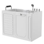 Empava Walk-In Tub, Japanese Soaking Bath, Right Outward Door, Low Threshold, Slip-Resistant, Built-in Seat, Fast Drain, Handrails, Easy Access for Seniors & Mobility-Impaired,54"