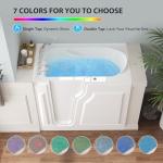 FerdY Floridian 52"x 30" Walk-in Whirlpool Bathtub with 14 Water SPA Jets and Left-Side Door Opening and Quick Fill and Drain System, Rectangular Soaking Bathtub in White