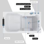 Empava Walk-In Tub, Japanese Soaking Bath, Right Outward Door, Low Threshold, Slip-Resistant, Built-in Seat, Fast Drain, Handrails, Easy Access for Seniors & Mobility-Impaired,54"