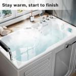 Empava Walk in Tub, 54" Whirlpool Bathtub with 12 Air & 13 Water Jets, Heated Massage Soaking Tub, 20% Wider Outward Swing Door, Right Drain,Walk-In Bathtub for Seniors, Acrylic