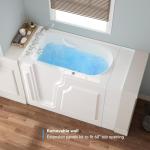 FerdY Floridian 52"x 30" Walk-in Whirlpool Bathtub with 14 Water SPA Jets and Left-Side Door Opening and Quick Fill and Drain System, Rectangular Soaking Bathtub in White