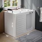 Empava Walk in Tub, 54" Whirlpool Bathtub with 12 Air & 13 Water Jets, Heated Massage Soaking Tub, 20% Wider Outward Swing Door, Right Drain,Walk-In Bathtub for Seniors, Acrylic