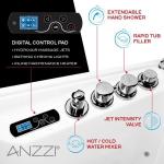 ANZZI Walk In Tub 53" x 27" Left-Drain Bathtub, Air & Whirlpool Massage Jets, Quick Fill with 6 Setting Handheld Shower, Aromatherapy, Bath Pillow, LED Light | 2753FLWL
