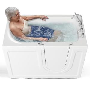 CO-Z Walk In Tub, Walk In Tubs for Seniors, 52" x 30" Walk In Tub Shower Combo with Right Side Inswing Door, Low Entry Soaking Bathtub with Handheld Shower Sprayer & Slip Resistant Floor