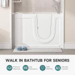 CO-Z Walk In Tub, Walk In Tubs for Seniors, 52" x 30" Walk In Tub Shower Combo with Right Side Inswing Door, Low Entry Soaking Bathtub with Handheld Shower Sprayer & Slip Resistant Floor