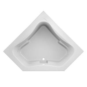 JACUZZI SIGNATURE Acrylic Corner Drop-In Soaking Bathtub, Slip Resistant, Center Drain Placement, 60” (L) x 60” (W), White