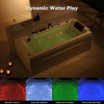 Empava Acrylic Whirlpool Bathtub, 71-Inch Jetted Bathtub with Healing Chromotherapy, Heated Soaking tub with LED Control Panel, Comforting Hydro Massage Tub with Waterfall, Black Hardware and Nozzles