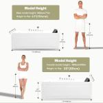 Empava 1125W Whirlpool Tub,72" x 48" Jetted Bathtub for 2 Person, Hydro Massage & Chromatherapy,ETL Certified,3 Sided Apron,Acrylic ,110 Gallons,Left Drain