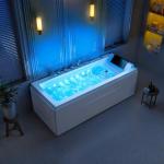 Empava Whirlpool Bathtub, 67-Inch Jetted Bathtub, Hydro Massage with 9 Water Jets & 8 Air Jets with Chromotherapy, Waterfall – LED Control Panel, ETL-Certified