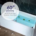 WOODBRIDGE 60" x 30" Alcove Acrylic Rectangular Whirlpool Heated Jetted Tub in White with right Drain, Brushed Gold Finish Trim and Drain Kit Included, BS666-R-BG03