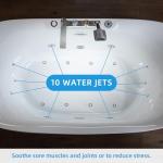 WOODBRIDGE 72" x 35-3/8" Whirlpool Water Jetted and Air Bubble Freestanding Heated Soaking Combination Bathtub wirh LED control panel and Faucet, BJ400+F0041CH