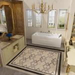 67-Inch Jetted Bathtub with Healing Chromotherapy,Jetted Tub with Heater,Comforting Hydro Massage Tub with Waterfall Joy