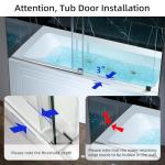 WOODBRIDGE 60" x 30" Alcove Acrylic Rectangular Whirlpool Heated Jetted Tub in White with right Drain, Brushed Gold Finish Trim and Drain Kit Included, BS666-R-BG03