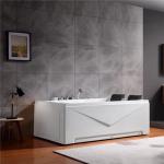 Empava Whirlpool Bathtub 71 Inch,2 Person Whirlpool Tubs With 16 Jets,Jetted Bathtub,Acrylic SPA Bath Tub,Hydro Massage Bathtub With Right Drain,3-Side Apron,White