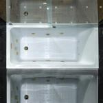 WOODBRIDGE 60" x 30" Alcove Acrylic Rectangular Whirlpool Heated Jetted Tub in White with right Drain, Brushed Gold Finish Trim and Drain Kit Included, BS666-R-BG03