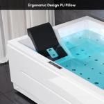 Weibath Whirlpool Bathtub 2 Person Jetted Bathtub 71" Massage Whirlpool Tub with 18 Water Jets+20 Air Jets,3 Sided Apron White Chromatherapy LED Jet Tub